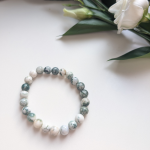 Bracelet Boules 8mm – Agate Arbre