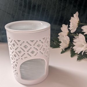 Brûleur de fondants parfumés – Classique Blanc Mat